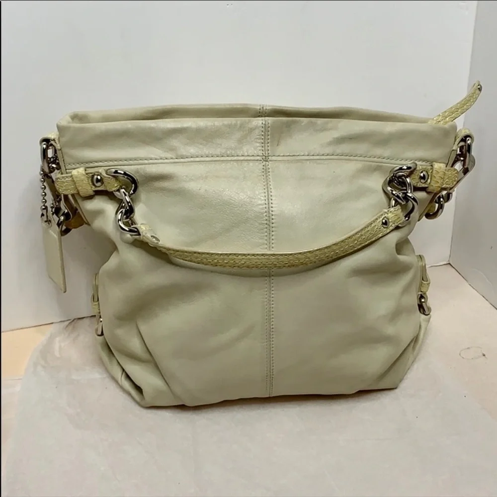 COACH BROOKE LEATHER  BAG WHITE #14820
